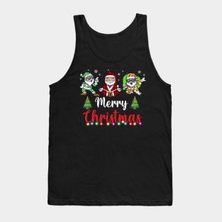 Cute santa Merry Christmas Light Family santa Xmas Matching Tank Top